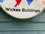 1960s Wickes Buildings Metal Thermometer with Glass Face