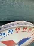 1960s Wickes Buildings Metal Thermometer with Glass Face
