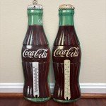 Coca-Cola Vintage Tin Bottle Thermometer Sign 16