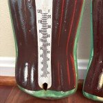 Coca-Cola Vintage Tin Bottle Thermometer Sign 16