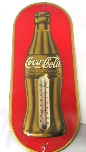 Coca-Cola Vintage Soda Tin Thermometer D-505