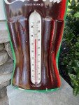 1960s Coca-Cola Large Embossed Bottle Thermometer