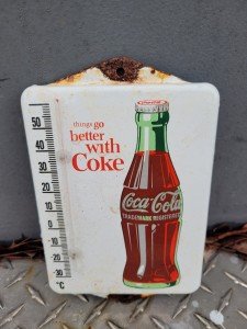 Vintage Coca-Cola Porcelain Thermometer Sign