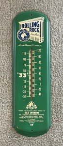 1998 Rolling Rock Beer Advertising Thermometer 27" x 8