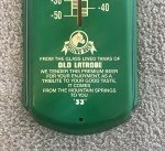 1998 Rolling Rock Beer Advertising Thermometer 27" x 8