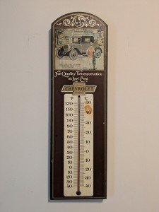 Chevrolet Wooden Thermometer Garage Sign by George Nathan