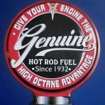 Vintage Gas Pump Thermometer - Hot Rod V8 Design