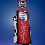 Vintage Gas Pump Thermometer - Hot Rod V8 Design