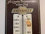 Chevrolet Wooden Thermometer Garage Sign by George Nathan