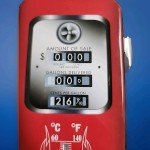 Vintage Gas Pump Thermometer - Hot Rod V8 Design