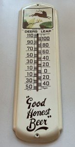 Deers Leap Beer Vintage Metal Thermometer