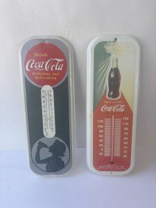 Vintage Coke Thermometer Set: 1984 & 1991