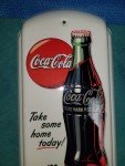 Coca-Cola Vintage Metal Thermometer Sign 17"x5