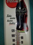 Coca-Cola Vintage Metal Thermometer Sign 17"x5