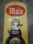 Vintage Ma's Root Beer Soda Tin Thermometer