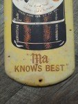 Vintage Ma's Root Beer Soda Tin Thermometer