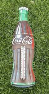 Vintage Coca-Cola Bottle Thermometer 29" Tin Sign