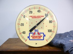 Walker Big "A" Advantage Vintage Auto Thermometer Sign