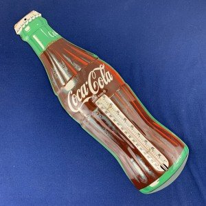 Coca Cola Embossed Tin Thermometer - Vintage USA
