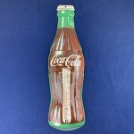 Coca Cola Embossed Tin Thermometer - Vintage USA