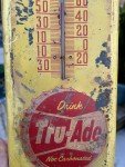 Tru Ade Orange Soda Antique Metal Thermometer Sign