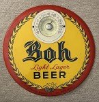 Rare 1950s Boh Beer Thermometer Bar Sign