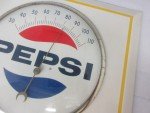 Vintage Pepsi Cola Square Tin Wall Thermometer