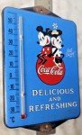 Walt Disney Coca Cola Porcelain Thermometer Sign