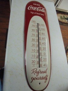 30-Inch Vintage Coca-Cola Cigar Thermometer 1949