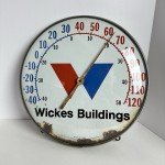 1960s Wickes Buildings Thermometer - Metal Body