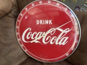 Mid Century 12" Coca Cola Thermometer - Vintage