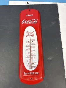 Coca-Cola Vintage Metal Thermometer Tin Sign