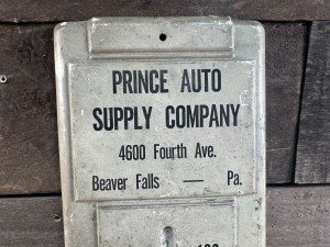 Prince Auto Supply Co. Vintage Metal Thermometer
