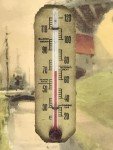 Antique F. Terrell Akins Automobile Thermometer