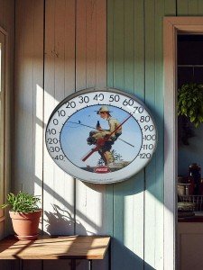 Coca-Cola Fishing Boy Vintage Thermometer by Rockwell