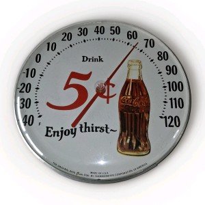 Coca-Cola Jumbo 12" Vintage Thermometer Sign
