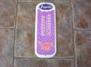 Grapette Soda Metal Thermometer - Vintage Style