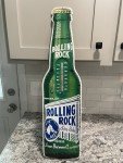 Rolling Rock Beer Bottle Wall Sign with Thermometer
