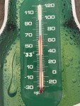 Rolling Rock Beer Bottle Wall Sign with Thermometer