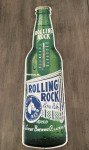 Rolling Rock Beer Bottle Wall Sign with Thermometer