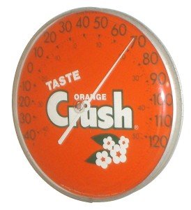 Orange Crush Soda 12" Round Thermometer Sign