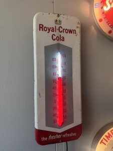 1950s Vintage Royal Crown Cola Neon Thermometer