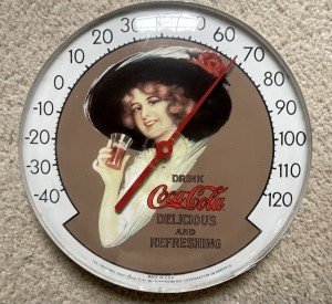 Coca-Cola Jumbo Dial Antique Advertising Thermometer