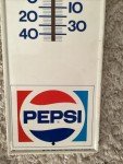 1970s Pepsi Metal Thermometer - 28"x7