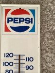 1970s Pepsi Metal Thermometer - 28"x7