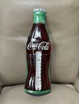 Coca-Cola Vintage Bottle Thermometer 17” Green Metal