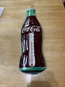 Coca Cola Vintage 17” Metal Thermometer - Green