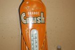 Vintage 1960 Orange Crush Metal Thermometer Sign