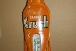 Vintage 1960 Orange Crush Metal Thermometer Sign