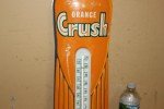 Vintage 1960 Orange Crush Metal Thermometer Sign
